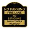 Signmission No Parking Fire Lane No Estacione Zona Contra Incendio, Black & Gold Alum, 18" x 18", BG-1818-23633 A-DES-BG-1818-23633 - alternate 1